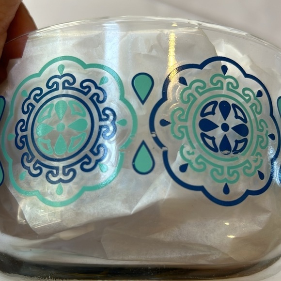 Pyrex Set of 3 Glass Turquoise Blue Pinwheel Serving Bowls - Picture 9 of 13